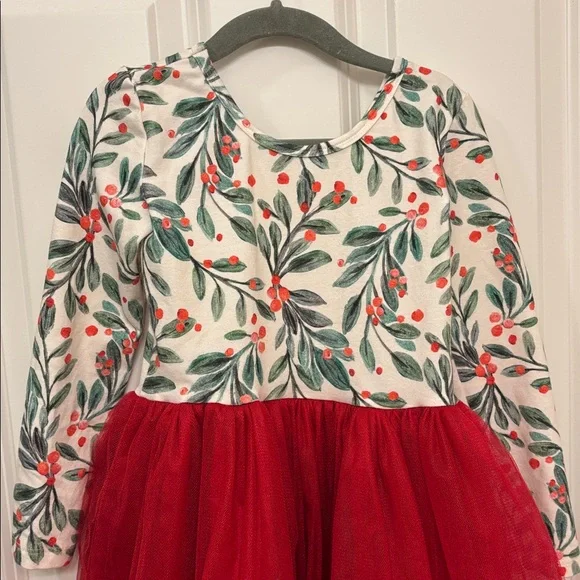 Festive Red Holly and Tulle Skirt Dress - Picture 5 of 6